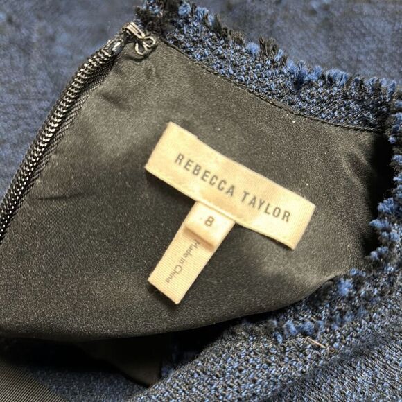 Rebecca Taylor Navy Sleeveless A-Line Dress Size 8 - Picture 7 of 9